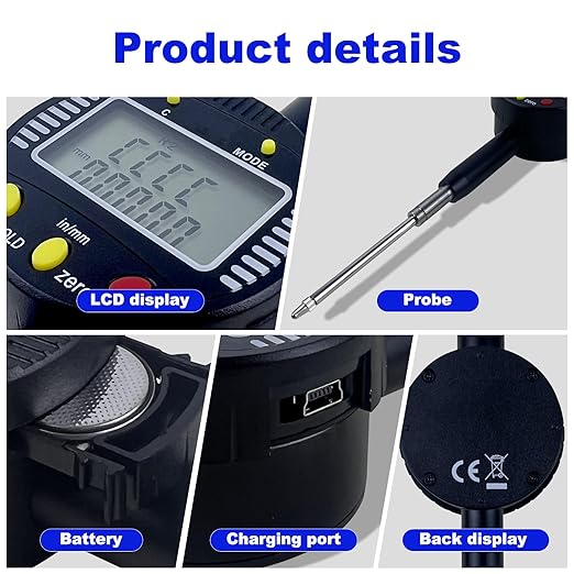 Digital Radius Gauge for High-Precision Measurement of Inside Radius, Outside Radius, and Depth. Radius Range: 450-2500mm (17.7-98.4”), Linear Range: 0-50.8mm (0-2”)