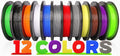 PLA Pro 3D Printer Filament Packs 1.75mm, dikale 12 Packs Assorted Colors, Neatly Wound 500g(1.1lbs) per Spool Refills PLA+, in Total 6KG Bundles, Fit for FDM Ender 3 3D Printer etc