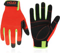 HANDLANDY Work Gloves for Men & Women, Utility Mechanic Working Gloves Touch Screen, Flexible Yard Work Gloves