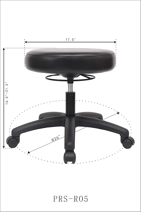 CHAIR MASTER -Two (2) Pack - Table Height Adjustable Round Stool for Labs, Exam Rooms, Doctor and Dentist Offices. Easy to Clean! Buy More and Save $$ (Desk Height, Black, 2)