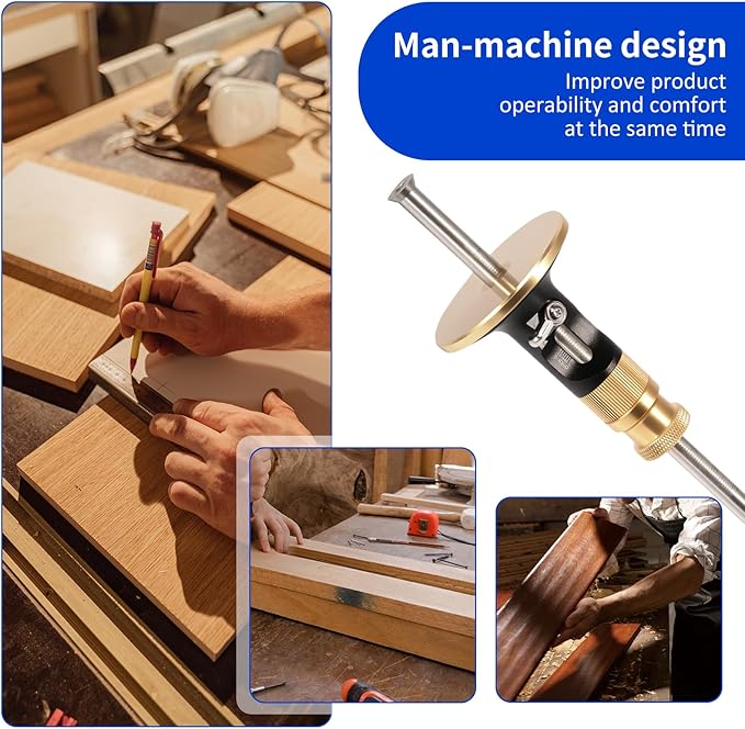 Wheel Marking Gauge 0.2 mm High Precision Woodworking Scribing Gauge Metal Scriber Marking Tool Efficient Rolling for Woodworking Projects Carpenter