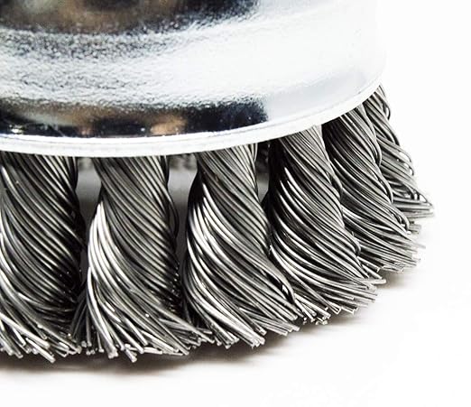 Benchmark Abrasives 2-3/4" Knot Wire Cup Brush for Narrow Holes Derusting Paint Removal Deburring Ferrous Metals Concrete, Wire End Brush for Angle Pneumatic Grinder - (Carbon Steel)