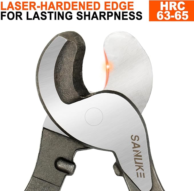 10 Inch Cable Cutters, Sanuke High Leverage Cable Cutter Heavy Duty Industrial Strength Electrical Wire Cutters for Cutting Aluminum Copper Communication Cables