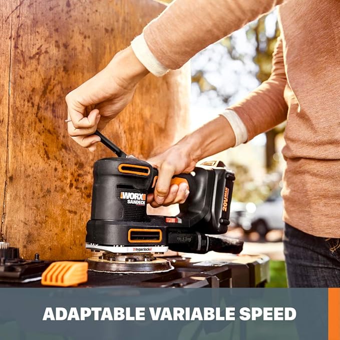 WORX 20V Random Orbital Sander, 5-in-1 Cordless Multi-Sander,Electric Sander with Battery and Charger, WX820L