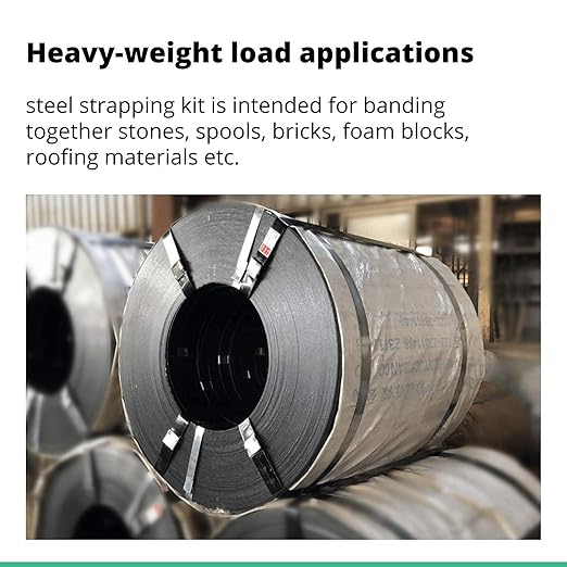 IDL Packaging Round Packages Strapping Tool Set for 5/8" Steel Strapping, 1400 lbs Break Strength – Tensioner, Sealer, Cutter for Metal Banding – Packaging Strapping Tool Kit to Secure Heavy Packages