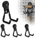 4 Pack Large Magnetic Hooks Heavy Duty Extra Strong Magnetic Garage Hooks Big NdFeB Industrial Magnet Hooks Magnetic Utility Storage Holder Organization with Anti-Slip Coating for Hanging Garden Tool