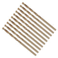 Drill Bit, #35 Cutting Diameter, 4341 HSS Gold Finish 118° Cutting Angle Number Jobber Bits - (Applications: for Drilling Soft Metal Plastic Wood), 10-Pieces