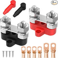 Joinfworld Bus Bar 12V 250A Power Distribution Block Dual 3/8" Studs Marine Battery Bus Bar Junction Block for Automotive Car Boat - Positive&Negative