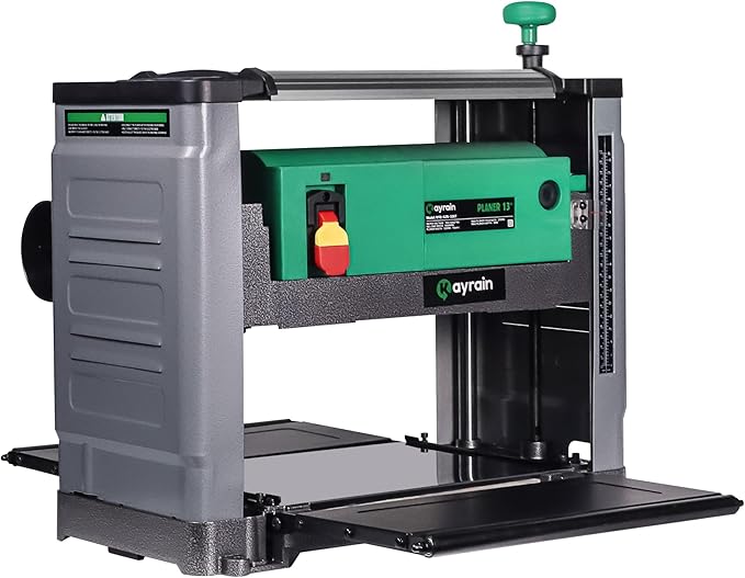 13'' Benchtop Planer 15A 2000W - HSS Double-sided Blade & 85% Dust Collection, 0.008'' Precision, 3-Yr Warranty for Hardwood/Softwood