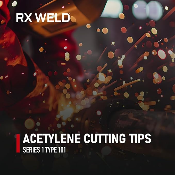 RX WELD 1-101 Series Acetylene Cutting Torch Tips, Size 0-3, Fit V-Style Heavy Duty Torch - Pack of 4