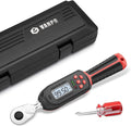 Digital Torque Wrench 3/8 Inch drive(5-99.5 ft-lbs./6.8-135Nm), ±2% Torque Accuracy, Electronic Torque Wrench with Preset Value, Buzzer and LED Notification for Automotive Motorcycle & Bicycle