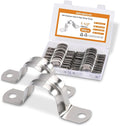 60 Pack M40 (1-1/2") Stainless Steel Pipe Straps - Heavy Duty U-Bracket Clamps with 2 Holes for Rigid Pipe, Cable, and Conduit Fastening (1.57" Width)