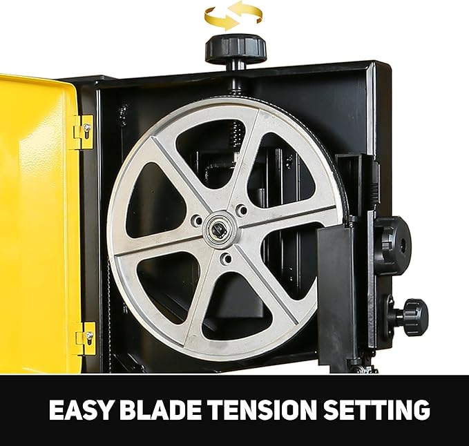 3-Amp 9-Inch Band Saw, 2500FPM Benchtop Bandsaw with Removable Safty Key, Cast Aluminum Table, Steel Base for woodworking