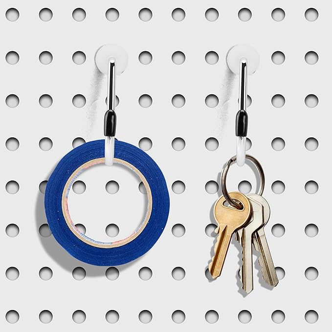 Pegboard Hook Locks, Peg Board Plugs, for Stopping Hooks from Falling Off, 60PCS, Translucent