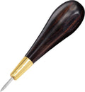 WUTA Leather Craft Diamond Awl Shape Stitching Awl Ebony Blackwood Handle Sewing Awl Kits Handmade Sewing Tools DIY Stitcher Taper,4mm 1pcs