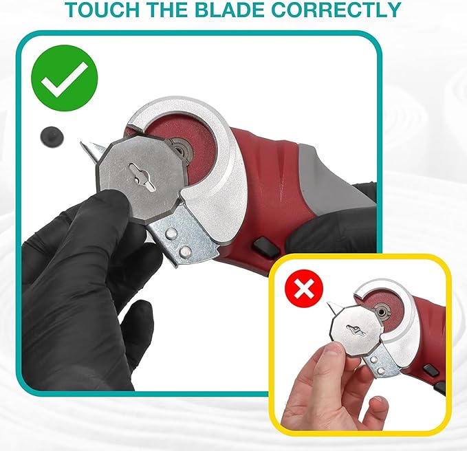 VLOXO Cardboard Cutter, Cordless Electric Scissors with Safety Lock, 4.2V Electric Box Cutter Multi-Cutting Tools, Rechargeable Powerful Scissors for Carpet Leather Felt with Storage Box