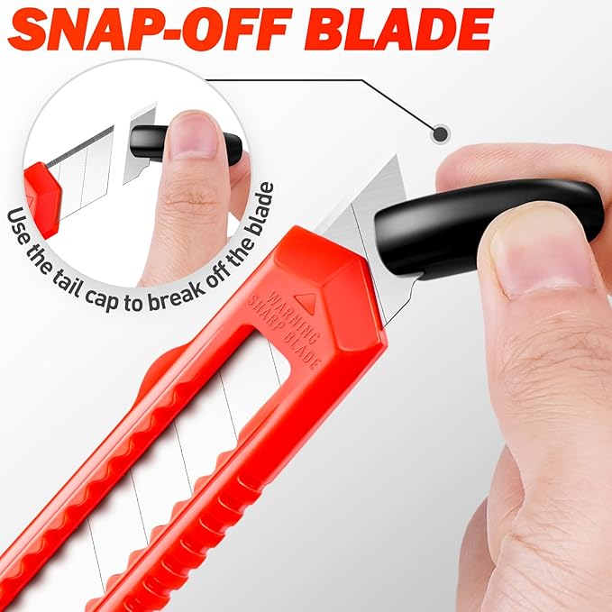 DIYSELF 30 Pack Box Cutter Retractable, 18mm Box Knife, Utility Knife Retractable with Snap Off Blade, Boxes Cutter Knives for Cardboard, Art, Craft