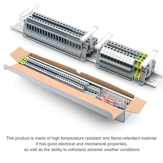 Terminal Block Kit, Rail Type Voltage Terminal, Rail Combined Terminal Block(Gray)