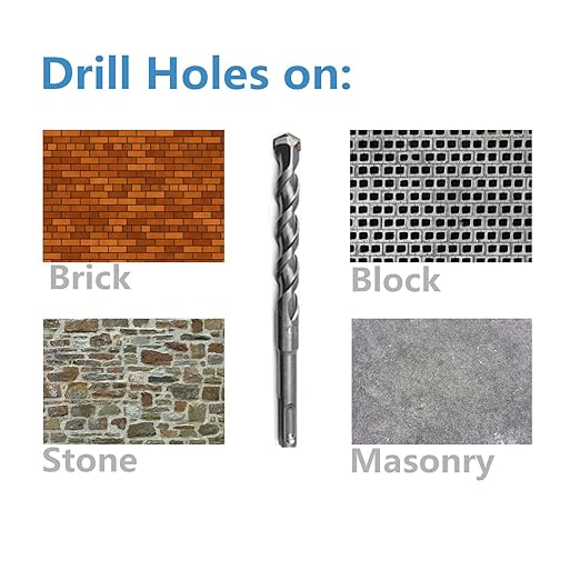 3PCS, 1/4" x 6 ", SDS Plus,Hammer Drill Bits, Rotary Hammer Drill Bits
