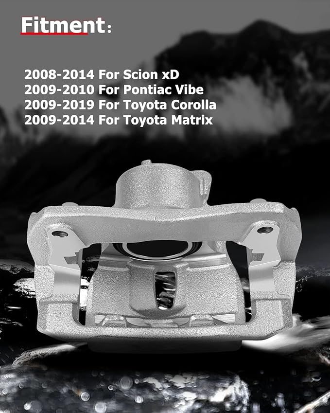 cciyu Front Right Brake Caliper Assembly w/Bracket 19B3435 2009-2010 For Pontiac For Vibe,2008-2014 For Scion For xD,2009-2019 For Toyota For Corolla,2009-2014 For Toyota For Matrix