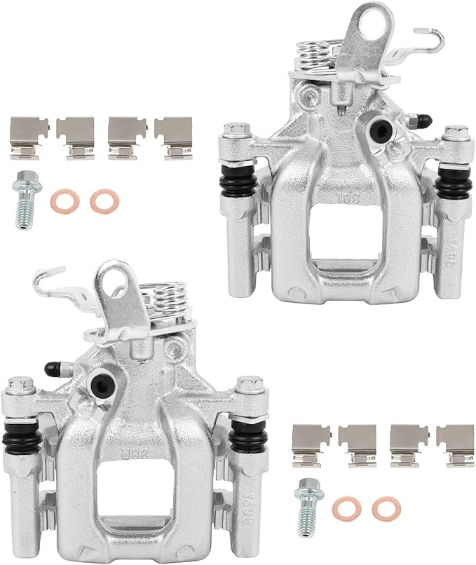 cciyu Rear Left & Right Brake Calipers Assembly w/Bracket 19B6384 19B6385 For Audi For A3/For A3 Quattro,For Volkswagen For Beetle/For Eos/For Golf/For GTI/For Jetta/For Passat