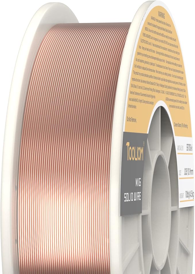 TOOLIOM ER70S-6 .035"(0.9 mm) Mild Steel MIG Solid Welding Wire on 10-Pound Spool Compatoble with TL-200M Pro and TL-250M Pro