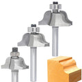 3Pcs Roman Ogee Router Bit Set,1/4" Shank,Bearing Guided Decorative Edge Bits Double Radius 5/32",3/16",7/32" Edging Cutter for Wood Profiling,Routing,Molding