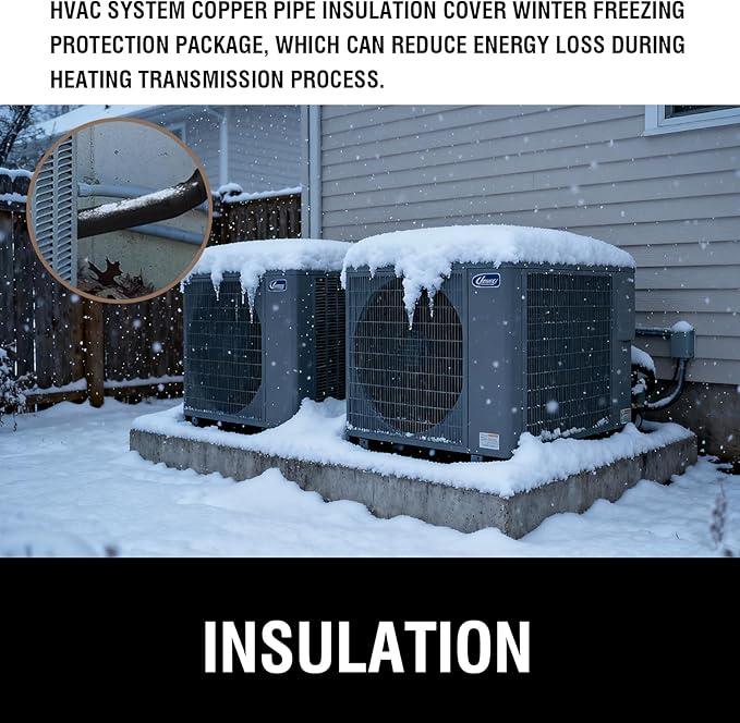 Copper Pipe Insulation Wrap Cover, 70.86''×10.2'' 600D Oxford AC Pipe Insulation Outdoor, Suitable for Air Conditioning Pipes, Cables, Water Pipes, and Prevents External Damage