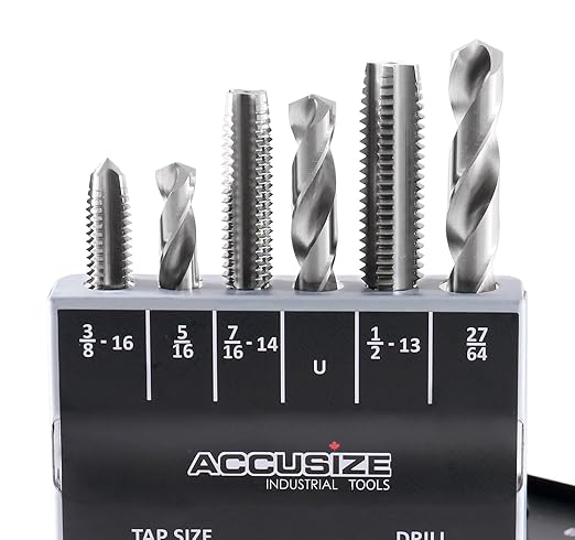 Accusize Industrial Tools U.N.C. 18 Pc H.S.S. Tap and Drill Set, 5 Sets, 0001-0040x5