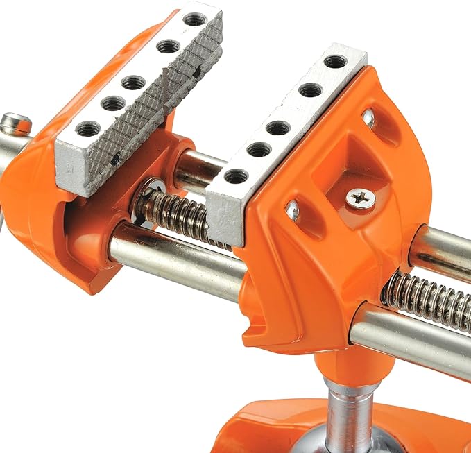 MAXMAN Clamp Bench Vise with Post Universal, Woodworking Vise, 360° Heavy Duty Cast Steel, Table Clamp Vise with Swivel Base for Workbench DIY Projects, Handcraft Creations