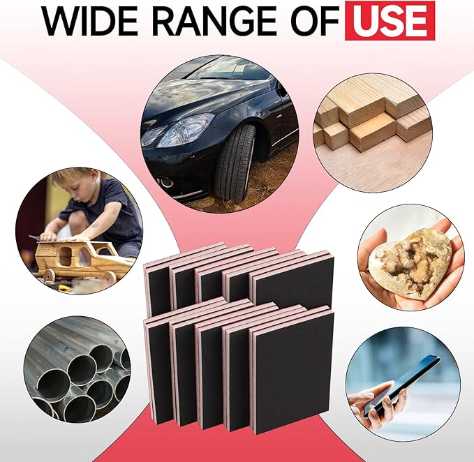 20 Pcs 3 x 4 Inch 180-3000 Grit Sanding Sponge Set, Ultra Fine Sanding Sponges Pads, Soft Foam Hand Sander Block Wet Dry Sandpaper for Model Drywall Metal Wood Furniture Polishing
