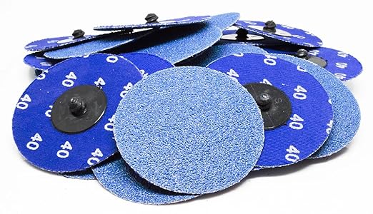 Benchmark Abrasives 3 Inch Sanding Discs Quick Change Zirconia Sanding Discs, Drill & Die Grinder Sanding Disc - Deburring Polishing Rust Remover for Metal Paint Stripper (25 Pack), 24 Grit