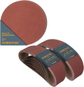 POWERTEC 30 PK 4x36 Sanding Belts, 10 Each of 80/120 Grits w/ 6 Inch 80 Grits PSA Adhesive Discs, Aluminum Oxide 4 x 36 Inch Sanding Belts for Benchtop Belt and Disc Sander, Woodworking (110291)