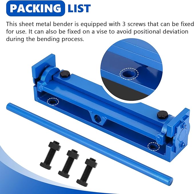 MXBAOHENG Sheet Metal Bender Manual Brake Bender Hand Bending Machine, Roof Metal Folding Tools for Thin Iron, Stainless Steel, Aluminum, Copper Plates (200mm)
