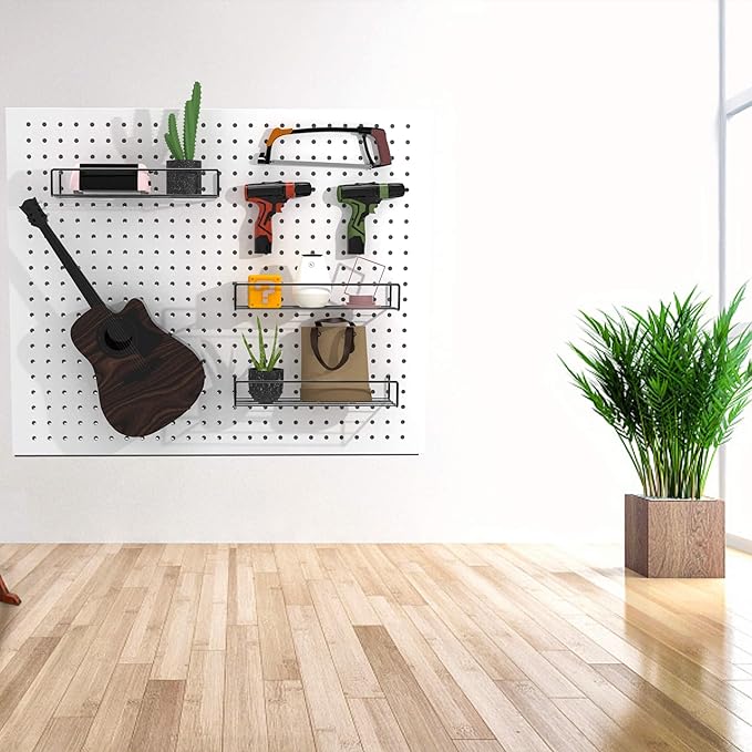 Pegboard Shelves, Peg Board Hooks, for Organizing Various Tools, 4 Packs, Black