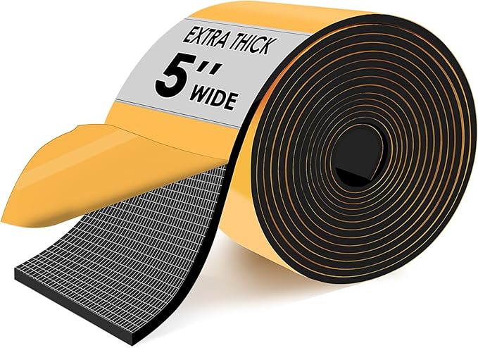 Pipe Insulation Tape, Outdoor Water Pipe Insulation Wrap, Foam Insulation Tape for Outdoor Pipes Winter Freeze Protection, Heat Tape for Water Pipes, Copper Pipes, PVC, AC Line, 5in x 15ft, Black