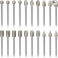 Stone Carving Set Diamond Burr Bits Compatible with Dremel, 20PCS Polishing Kits Rotary Tools Accessories with 1/8’ Shank for Carving, Engraving, Grinding, Stone, Rocks, Jewelry, Glass, Ceramics