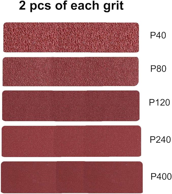 4 x 36-Inch Aluminum Oxide Sanding Belts, 40/80/120/240/400 Assorted Grits Abrasive Belts for Belt Sander, 10-Pack