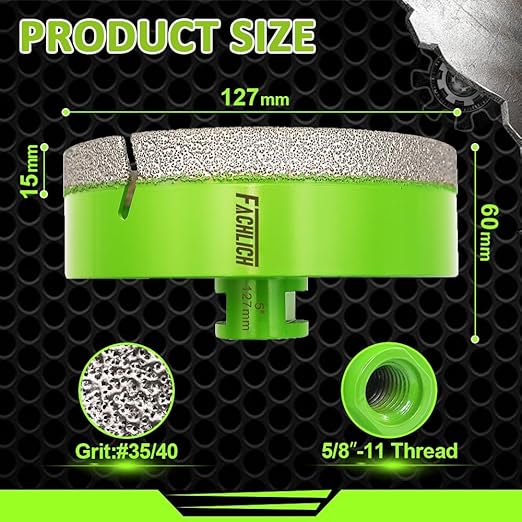 Diamond Core Drill Bit - 5" Tile Hole Saw 127mm Granite Core Bit for Porcelain Tile Granite Marble Masonry