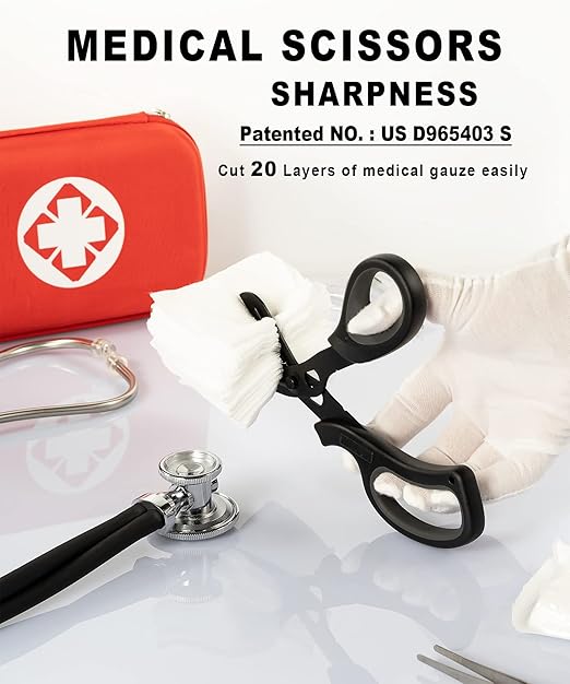 MEUUT 2 Pack Trauma Shears Bandage Scissors - Medical Supplies with 8 inch Heavy Duty Medical Scissors for EMT Workers Nurses