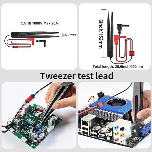 Electrical Multimeter Test Lead Kit with Soft Case Test Hook for Digital Electrical Testing Multimeter Voltmeter | 2PCS Non-Destructive Back Probes