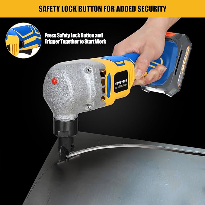 Cordless Nibbler Compatible with Dewalt 20V Max Battery, 18 Gauge Sheet Metal Cutter with 1200RPM Brushless Motor | Replaced Blades for Cutting Aluminium, Stainless Steel, Plastic (Tool Bare)