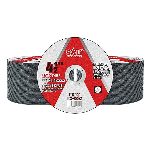 SALI 100 Pack 4.5in x 3/64in x 7/8in Stainless Steel Cutting Wheels, Compatible with Die Grinder, Air Cut Off Tool, Electric Cut Off Tool, Zirconia Oxide Grit, Red