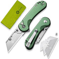 CIVIVI Folding Utility Knife Box Cutter, Elementum Utility Pocket Edc Knife with 3Pcs Extra Razor Blades, Three Ways to Open, Ideal Gifts for Men Women C23039B-3