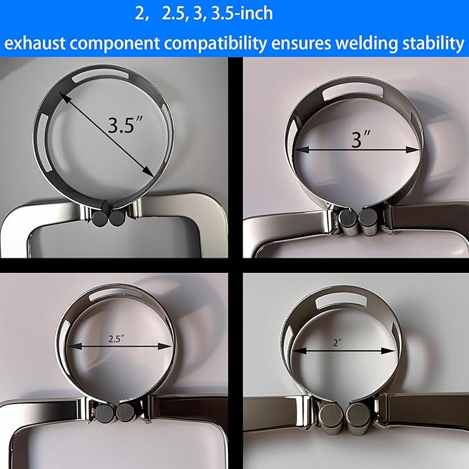2"2.5" 3"3.5" Stainless Steel Exhaust Tack Welding Clamp-On Kit | Heavy-Duty Corrosion-Resistant Tool for Automotive Exhaust Fabrication & Professional Welding Projects (4PCS)