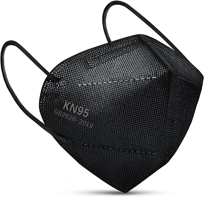 Boncare KN95 Face Mask 30 PCs, 5-Layer Black Face Mask for Men & Women Filter Efficiency≥ 95%, Breathable and Comfortable, Black