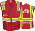 BeautyWill Custom Safety Vest Customized Logo Class 2 High Visibility Reflective Vest with Pockets Construction workwear
