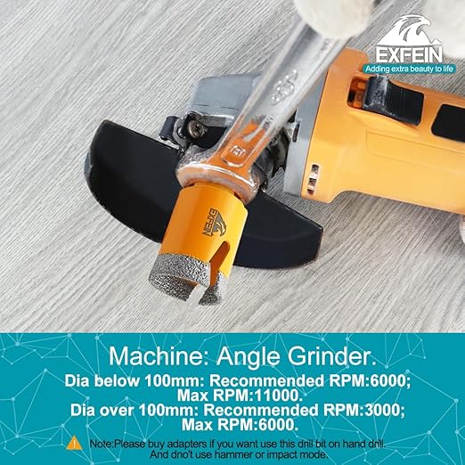 Diamond Tile Hole Saw Kit 10pcs - 6/6/8/25/35/50/65mm Diamond Core Drill Bits with 10mm Finger Bit and 50mm Chamfer Bit Trimming Holes and SDS Adapter for Tile Porcelain Marble
