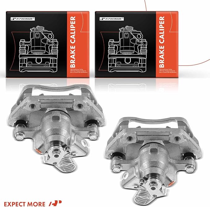 A-Premium Disc Brake Caliper Assembly with Bracket Compatible with Select Ford and Lincoln Models - Explorer 2011-2019, Taurus 2013-2019, Flex/MKT 2010-2014 - Rear Driver and Passenger, 2-PC Set