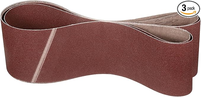 4 x 132 Inch Sanding Belt, 3 Pcs 80 Grit Aluminum Oxide Knife Sharpener Belts Work Sharpening for Belt Sander Knife Carving Tool Metal Working